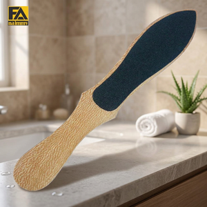Râpe à pieds professionnelle avec manche en bois, lime anti-callosités adhésive, outil de pédicure simple face pour peaux mortes et callosités - Product Image 2