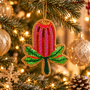 Stonecrafts International Embroidered Zardozi Hanging Ornaments Set | Beaded Bird <b>Animal</b> Floral Fabric <b>Decor</b> | Handmade Indian - Product Image 3