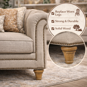 Pieds de canapé en bois tourné traditionnels, pieds de chaise et de table en bois massif, design classique, OEM Vietnam - Product Image 2