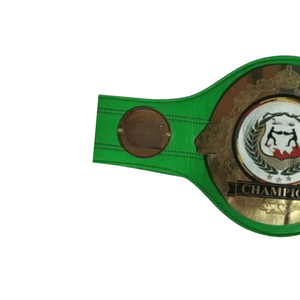 NOUVELLE Ceinture de champion personnalisée avec sangle verte et écusson de lion or et blanc – Qualité supérieure pour le titre de lutte - Product Image 3