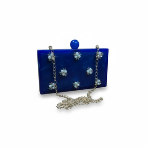 Square Beading Embellished Resin Clutch with Chain Strap and Magnetic Closure-Fashion Classic Design for Wedding Party - Product Image 6