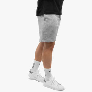 Shorts Bermuda Athlétiques Gris Uni pour Homme avec Cordon de Serrage, Taille Mi-Haute, Poches, Séchage Rapide, Respirant, en Polyester/Coton Tissé - Product Image 1