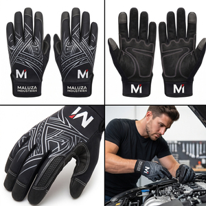 OEM ODM Heavy Duty Anti Impact Polyester Mechanic Safety Gloves Padded Palm Touchscreen Moisture-Wicking Latex-free General - Product Image 5