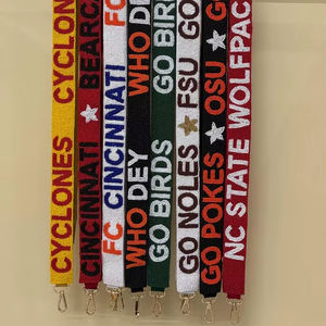 Custom Beaded Purse <b>Strap</b> Game Day <b>Bag</b> Accessory Seed Bead Shoulder Belt <b>Replacement</b> Crossbody Handle Sports Team Lettering Sash - Product Image 1