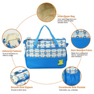 Set di 5 pz tasche isolate da viaggio borse a tracolla per pannolini per mamma e papà con fasciatoio per mamma e papà - Product Image 4
