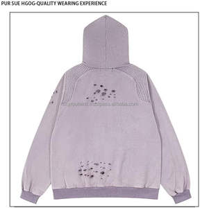 Sudadera con capucha estilo Hip Hop Y2K 100% algodón forrado Digital y serigrafía patrón sólido Ajuste de gran tamaño para invierno - Product Image 5