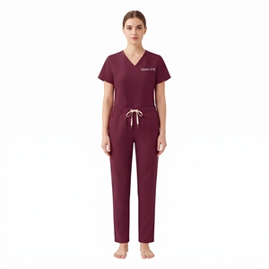 Ensemble de tenue médicale tissée pour femme : pantalon d'infirmière et haut de médecin, uniforme d'hôpital et de soins de santé - Product Image 2