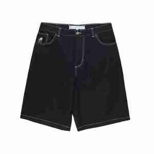Shorts en jean baggy de marque pour hommes, infroissables, avec imprimé délavé à l'acide et strass, coupe droite - Product Image 2