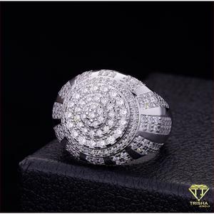 Bague pour homme en argent 925 de qualité supérieure avec diamant de laboratoire et grappe ronde, pour les acheteurs de bijoux en gros - Product Image 5