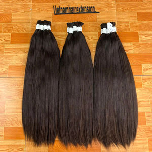 Extensiones de Cabello Remy Vietnamita Liso Sedoso con Ondas, de 8 a 32 Pulgadas de Largo, Puntas Dobles - Product Image 1