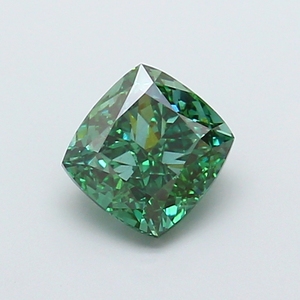 2.03 Ct <b>Cushion</b> Cut Lab Grown Diamond Fancy Vivid Green VS1 IGI Certified CVD Loose Diamond Wholesale for Jewelry Making - Product Image 1