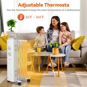 Calentador Eléctrico de 1500W con Ruedas Universales, 3 Niveles de Calor, Relleno de Aceite - Para el Hogar o la Oficina - Product Image 5