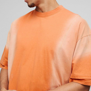 Camiseta Casual Oversize de Manga Corta con Cuello Redondo y Estampado Tie-Dye Azul para Hombre, Tejido de Algodón Transpirable, Corte Regular - Product Image 6