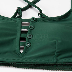 Conjunto de Bikini de Dos Piezas para Mujer, Traje de Baño de Cintura Alta con Diseño Personalizado en la Parte Delantera, Spandex/Poliéster, Ropa de Playa Moderna para Vacaciones de Verano - Product Image 6