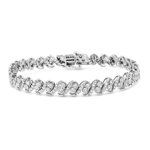 Bracciale Tennis alla Moda con Diamanti Taglio Rotondo da 2.0 carati, in Argento Sterling .925, Colore I-J, Purezza I3, 7.25 Pollici - Product Image 1