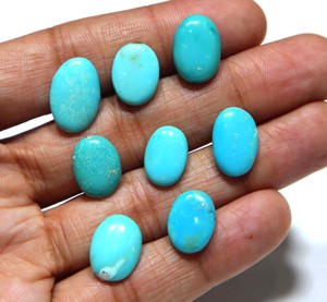 Cabochon ovale en turquoise naturelle Sleeping Beauty de Kingman, Arizona, pierre précieuse pour la fabrication de bijoux, vente en gros - Product Image 1