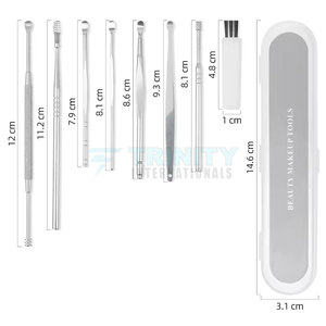 8-Piece Ear Wax <b>Remover</b> Set Stainless Steel Ear Pick Tools with Storage <b>Box</b> Beauty & Personal Care Kit - Product Image 3