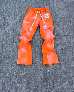 Conjuntos de Chándal de Algodón Estampado de Invierno OEM para Hombre, Sudadera con Capucha y Pantalones Acampanados de Dos Piezas - Product Image 5