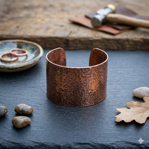 Bracelet de thérapie de l'arthrite fabriqué à la main en cuivre naturel pur magnétique plaqué or - Product Image 1