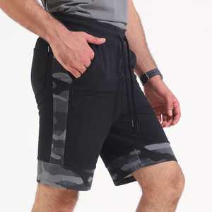 Shorts Bermuda Homme Noir Uni avec Logo Écologique à l'Avant, Taille à Cordon, Séchage Rapide, Décontracté, Tricoté, 100% Coton - Product Image 6