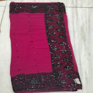 New Arrival Superior Quality Luxurious Shubham Collections Saree Chiffon / Georgette Fabric Floral Pattern Regularwear - Product Image 2