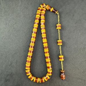 Rosario Musulmán de Resina Ecológica con Cuentas de Ámbar y Turquesa, Joyería de Oración - Product Image 6