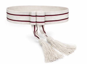 Ceinture de taille argentée et bordeaux – Écharpe de cérémonie pour uniforme et tenue de parade et de cérémonie - Product Image 6