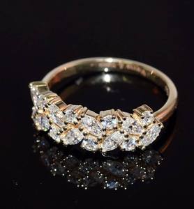 Bague de fiançailles en or 14 carats avec diamant de laboratoire certifié IGI, alliance éternelle ethnique pour femme en or blanc, jaune ou rose - Product Image 4