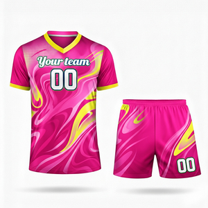 Ensemble maillot et short de volley-ball personnalisé pour hommes adultes, imprimé par transfert thermique, nom du joueur sur le devant, séchage rapide, 100 % polyester - Product Image 5