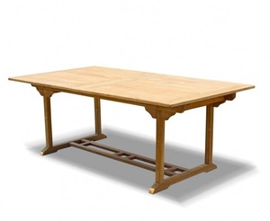 Tables à manger carrées écologiques pour 6 personnes, best-sellers, fabriquées en bois de teck ancien de haute qualité, design moderne et élégant - Product Image 3