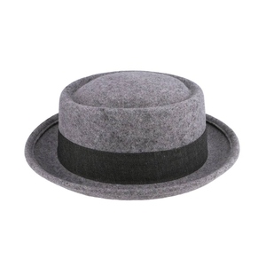 Wholesale Misi Unisex Wide-Brim Felt Fedora Contrast <b>Brown</b> Ribbon Metal Detail 100% <b>Wool</b> Breathable Fabric for Business Party - Product Image 6