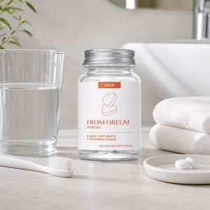 [FROM OREUM] Pasta de Dientes Sólida para Viaje con Sabor a Mandarina de Jeju, 60 Tabletas, para Artículos de Aseo Personal - Product Image 2