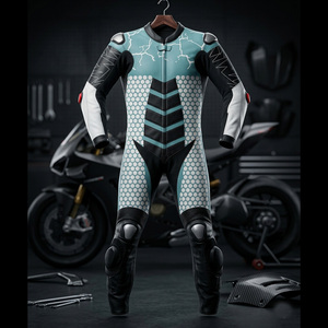 Traje de Motociclismo de Cuero Transpirable e Impermeable Personalizado, Certificado CE, con Armadura, Equipo Profesional para Pista, OEM ODM, Verano/Invierno - Product Image 2