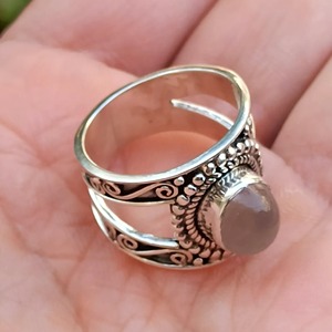 Rose <b>Quartz</b> Oval <b>Ring</b> 925 Sterling Silver Handmade Promise Jewelry for Women gift her bezel setting <b>Ring</b> January birthstone - Product Image 1