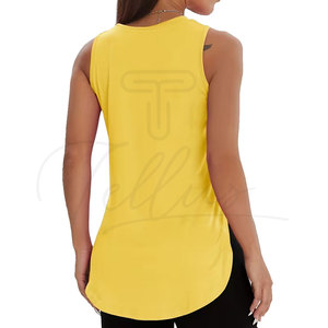 <b>High</b> Quality Breathable Casual Women's Summer Workout Yoga Tank <b>Tops</b> Sleeveless Front Logo - Product Image 2