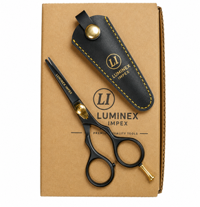Ciseaux droits pour gauchers NYBL-55 de 5,5 pouces, JAPON, acier 440C, tranchants, dureté 58-59HRC, manche en acier inoxydable, ciseaux de barbier, cheveux, 28 - Product Image 4