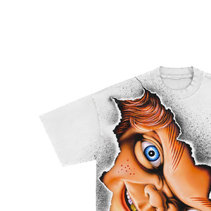 Camiseta Blanca de Manga Corta para Hombre OEM ODM con Estampado del Personaje Chucky, Corte Regular, Cuello Redondo, Estilo Urbano, Tela Jersey - Product Image 3