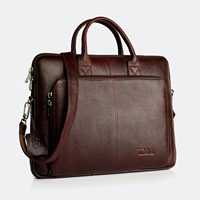 Sac d'affaires en cuir véritable pour homme, personnalisé OEM, vente en gros, style vintage, grain de galet, doublure légère en polyester, porte-documents pour ordinateur portable