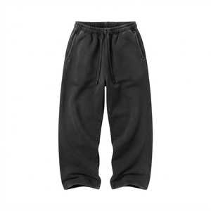 Oversized Vintage Acid Wash Fleece Sweatpants Men Winter <b>Thermal</b> Warm Joggers OEM ODM - Product Image 4