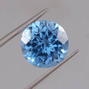 Pierre précieuse naturelle certifiée de qualité supérieure, bleu ciel aigue-marine, taille ronde, pour la fabrication de bijoux - Product Image 4