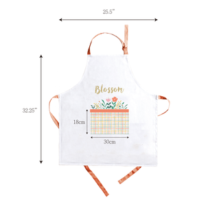 100% Polyester Sleeveless Cute <b>Apron</b> Orange and Pink Printed Flower Garden for Food Cooking - Product Image 6