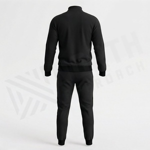 Chándal Deportivo Negro para Hombre con Cremallera Completa, Cuello Alto, Manga Larga, Transpirable, Ajuste Holgado, Ideal para Invierno - Product Image 2