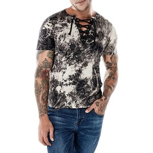 T-shirt pour homme OEM SAAD BROTHERS, effet délavé, design personnalisé, polyester/coton, impression par transfert par sublimation, séchage rapide, coupe ample - Product Image 1