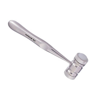 Martillo ortopédico y dental para huesos, mazo quirúrgico de 190 mm (7 ") con cabezas dobles de nailon de 25mm, manual de cuerpo de acero inoxidable alemán - Product Image 2
