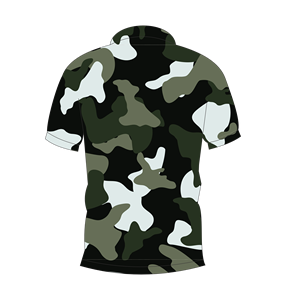 เสื้อโปโลลายพรางสีเขียวดำขาวสำหรับผู้ชายแขนสั้นลำลองพิมพ์ลายเสื้อยืดกอล์ฟ - Product Image 2