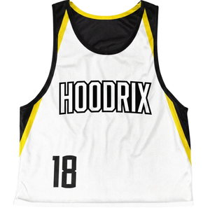 OEM Lacrosse Pinnies Personalized Reversible Practice Vest Athletic Team Black White Yellow Sublimated Tank <b>Top</b> Unisex Moisture - Product Image 2