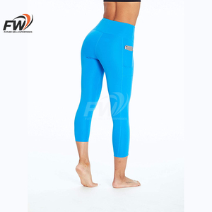 Best High Quality High Waisted Tummy Control <b>Leggings</b> <b>With</b> <b>Pockets</b> Women Full Length Capri Buttery Soft For Yoga Color Blocking - Product Image 2