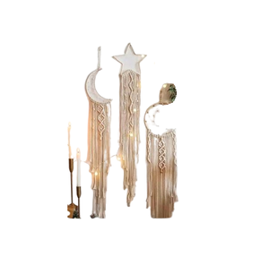 Atrapasueños Decorativo con Cabeza de Lobo, Decoración de Pared para el Hogar, Colgante de Plumas Naturales, Atrapasueños Grande de Macramé para Suministros de India - Product Image 3