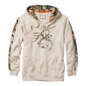 Sweat-shirt à capuche marron pour homme avec imprimé camouflage et panneaux aux manches, coupe classique, décontracté, pour l'automne - Product Image 5