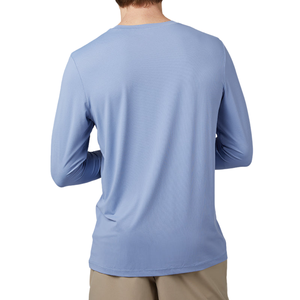 เสื้อยืดกีฬาแขนยาว คอกลม ทรงแอธเลติก ผ้าสแปนเด็กซ์/โพลีเอสเตอร์ ระบายอากาศ แห้งเร็ว ทนทาน สำหรับผู้ชาย รับผลิตแบบ OEM ODM - Product Image 5